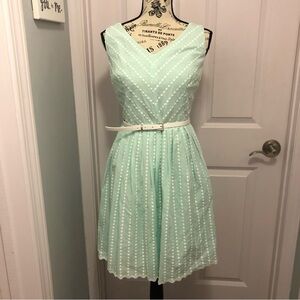 Antonio Melani Belted Sleeveless Fit & Flare Dress